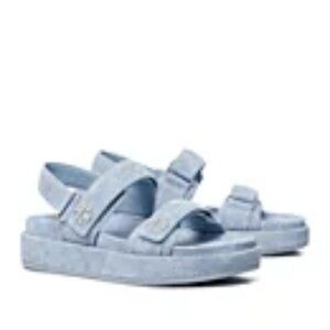 NIB Tory Burch KIRA Sport Chunky Platform Sandals CLOUD BLUE